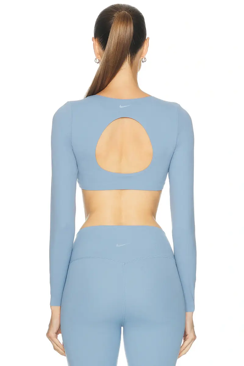 Nike Zenvy Long Sleeve Sports Bra Crop Top | Thumbnail 3 Nike Zenvy Long Sleeve Sports Bra Crop Top | Thumbnail 3