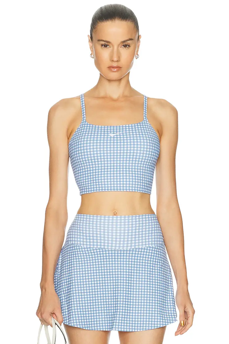 Nike One Padded Gingham Sports Bra | Image 1 Nike One Padded Gingham Sports Bra | Image 1