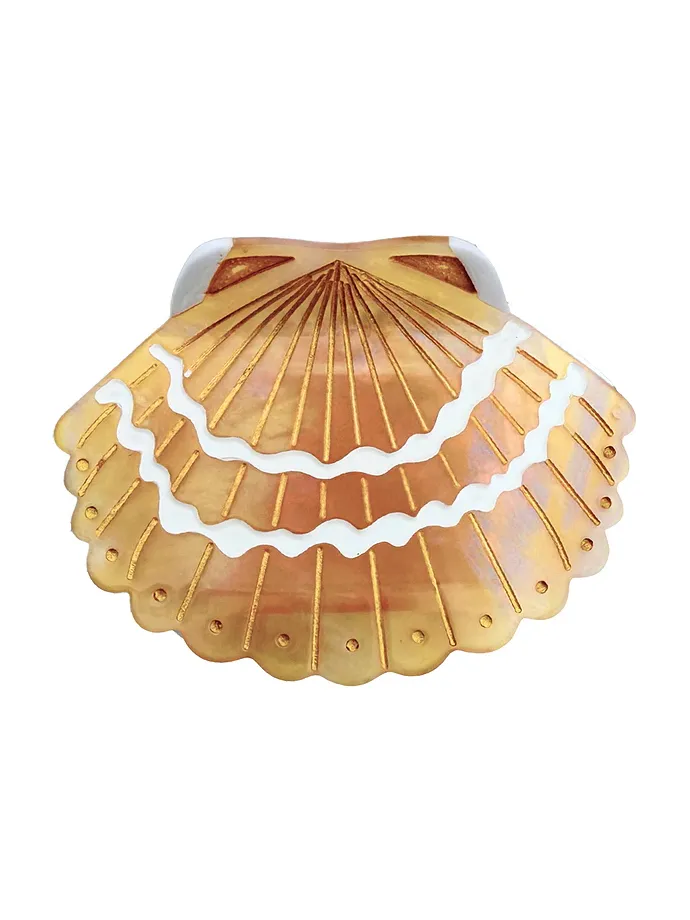 Solar Eclipse Hand-painted Seashell Claw Hair Clip