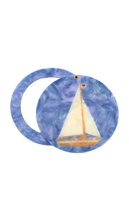 Solar Eclipse Hand-painted Sail Boat Compact Mirror | Thumbnail 2