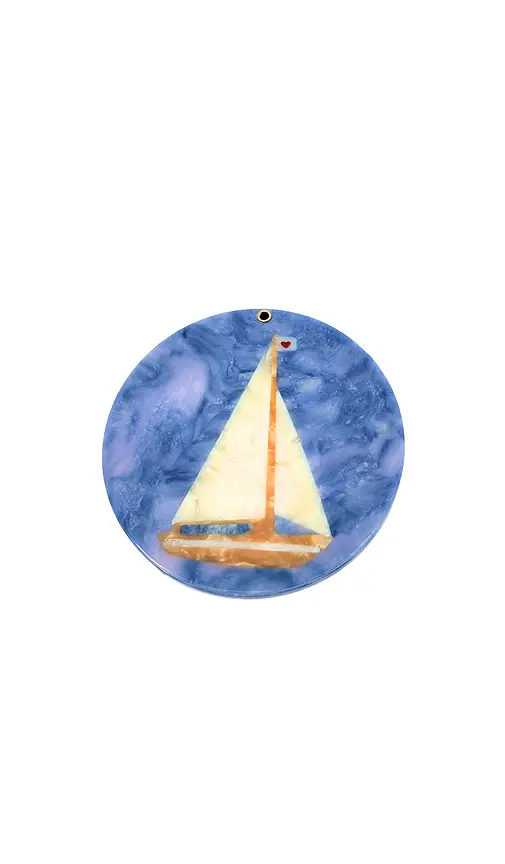 Solar Eclipse Hand-painted Sail Boat Compact Mirror | Image 1 Solar Eclipse Hand-painted Sail Boat Compact Mirror | Image 1