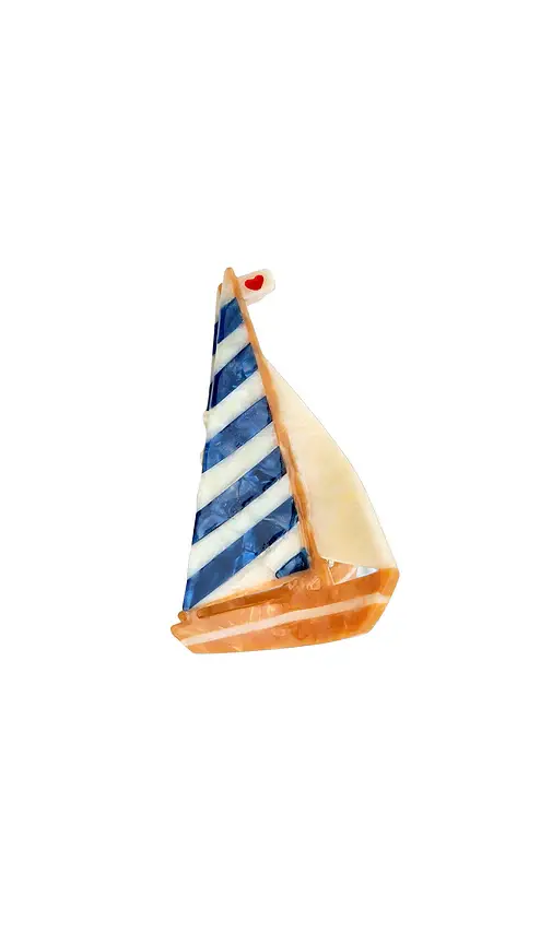 Solar Eclipse Hand-painted Sailboat Claw Hair Clip | Image 1 Solar Eclipse Hand-painted Sailboat Claw Hair Clip | Image 1