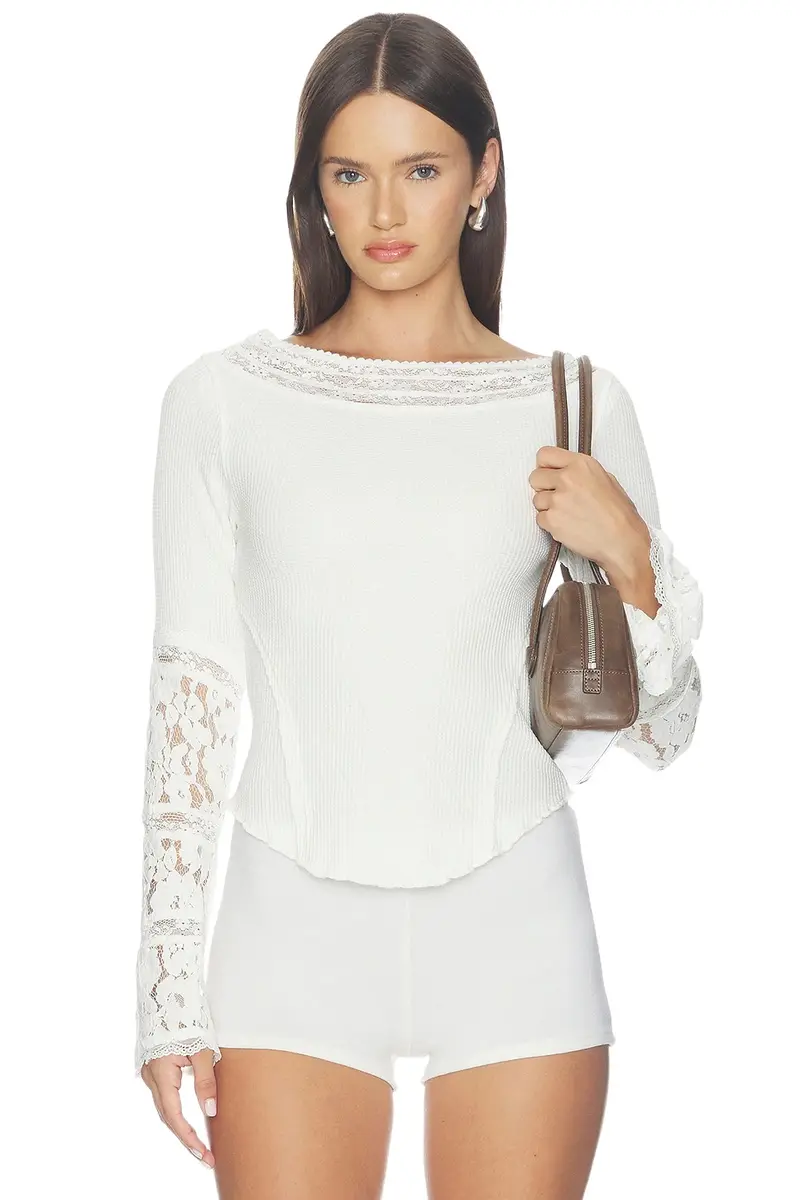 Amber Lace Cuff Top