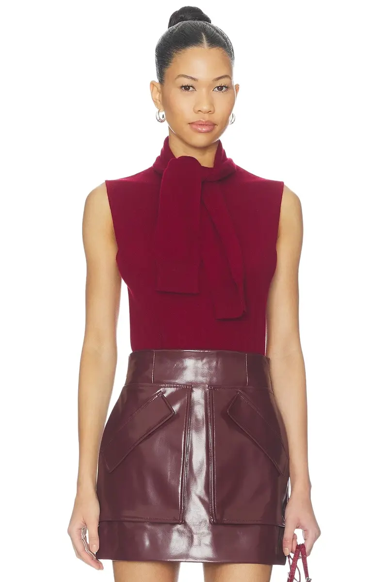 Aknvas Giorgia Cashmere Wool Blend Sleeveless Tie Knit Top