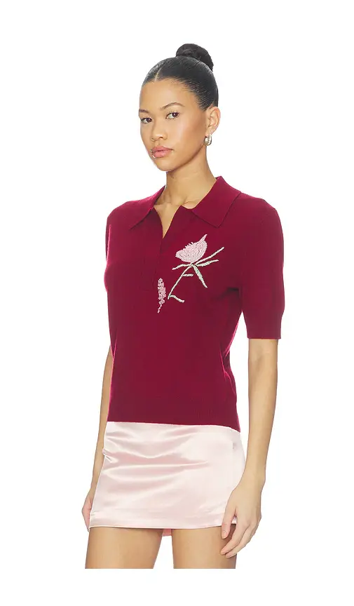 Aknvas Ailey Cashmere Wool Blend Polo With Embroidery | Thumbnail 2 Aknvas Ailey Cashmere Wool Blend Polo With Embroidery | Thumbnail 2