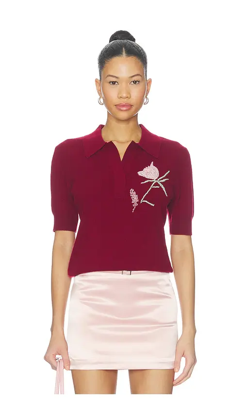 Aknvas Ailey Cashmere Wool Blend Polo With Embroidery