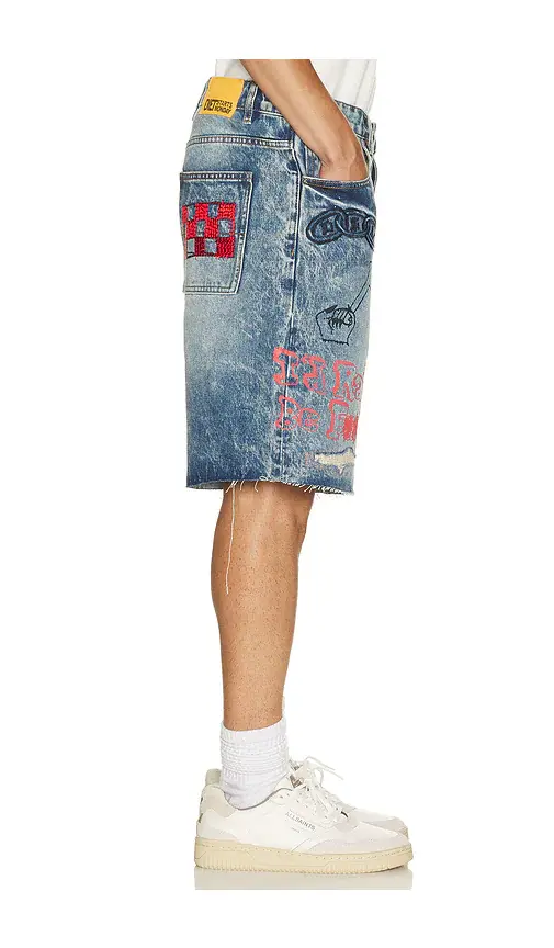 Diet Starts Monday Doodle Denim Shorts | Thumbnail 2 Diet Starts Monday Doodle Denim Shorts | Thumbnail 2