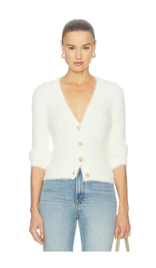L'Agence Agathe Fuzzy Collared Cardigan