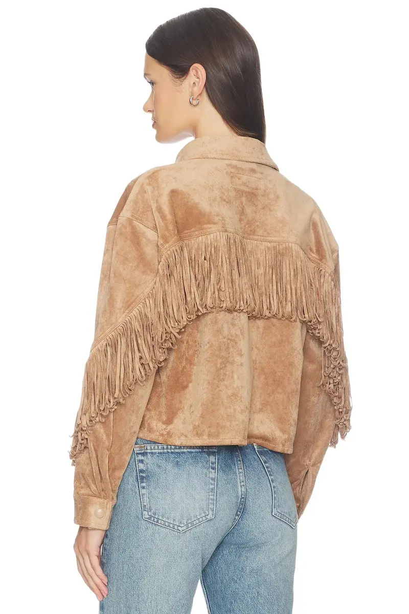 Faux Suede Fringe Shacket Faux Suede Fringe Shacket