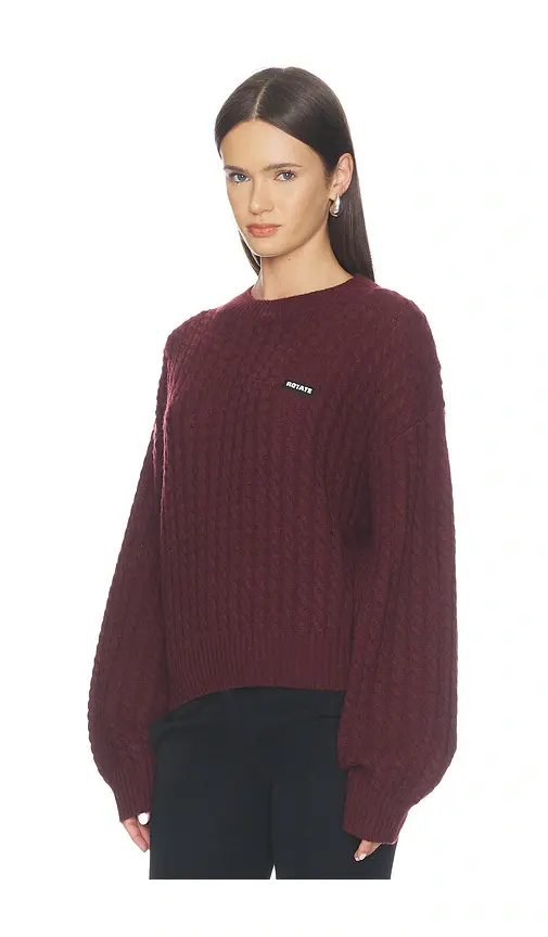 ROTATE Cable Crewneck Sweater | Thumbnail 2 ROTATE Cable Crewneck Sweater | Thumbnail 2