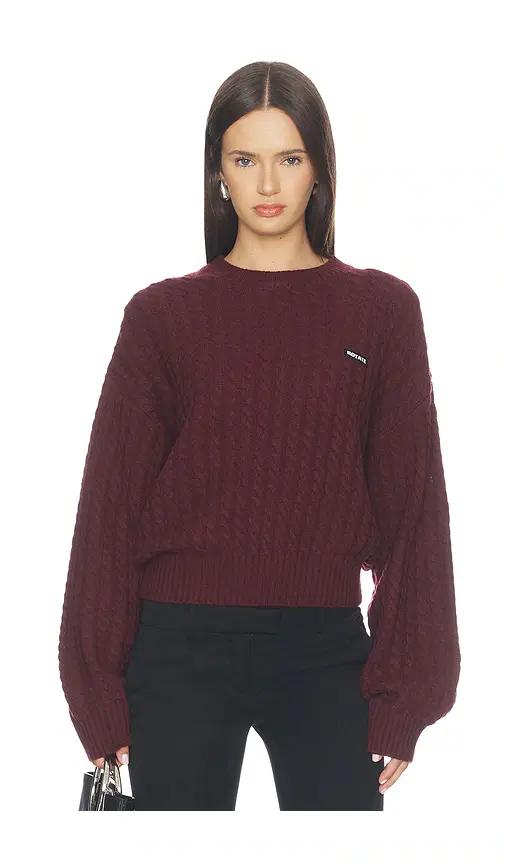 ROTATE Cable Crewneck Sweater