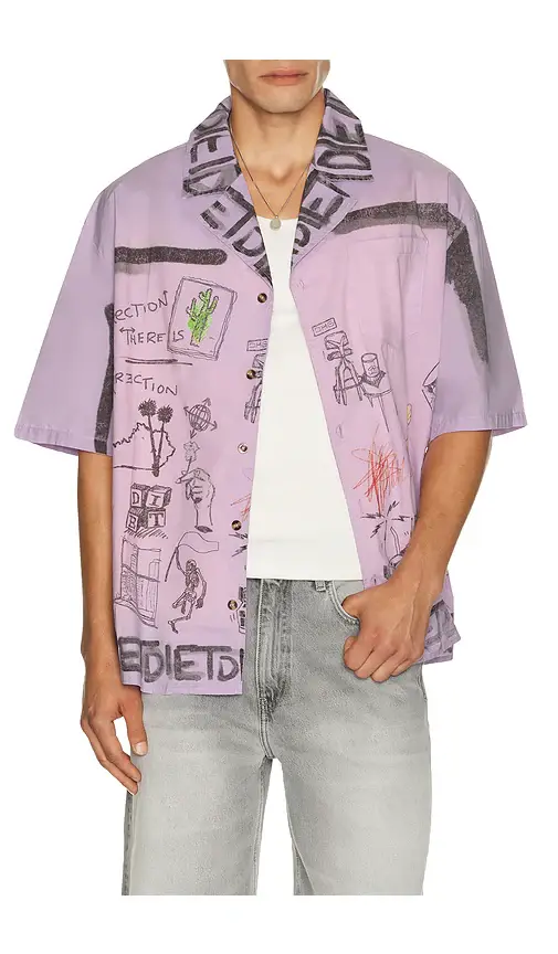 Diet Starts Monday Doodle Button Up Shirt | Image 1 Diet Starts Monday Doodle Button Up Shirt | Image 1