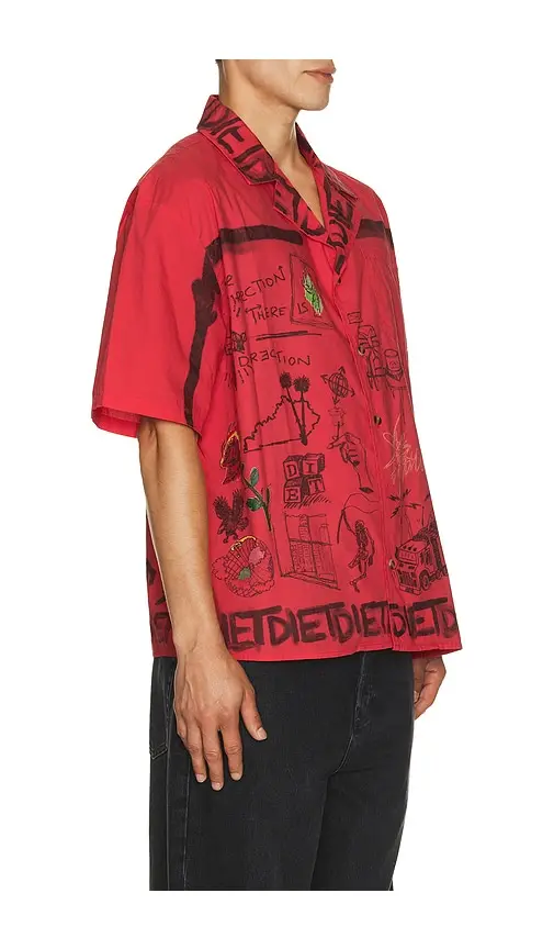 Diet Starts Monday Doodle Button Up Shirt | Thumbnail 2 Diet Starts Monday Doodle Button Up Shirt | Thumbnail 2