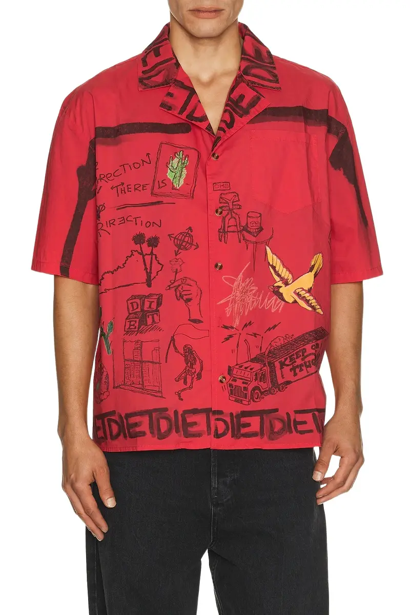 Diet Starts Monday Doodle Button Up Shirt