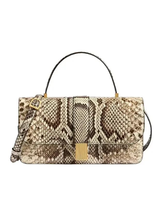 Blake Top Handle Bag In Natural Python