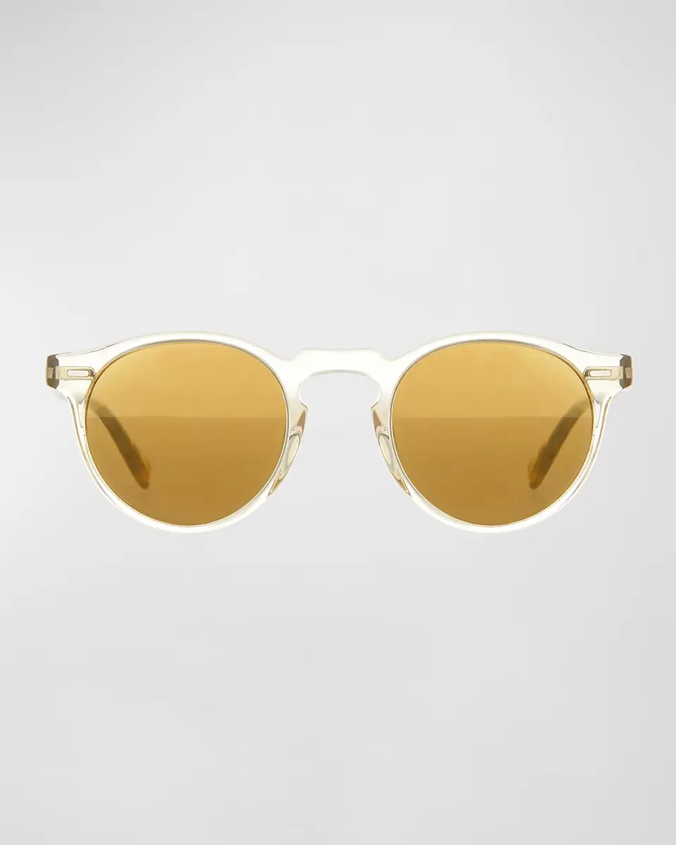 Oliver Peoples Gregory Peck Round Plastic Sunglasses, Clear/Tortoise | Thumbnail 2 Oliver Peoples Gregory Peck Round Plastic Sunglasses, Clear/Tortoise | Thumbnail 2