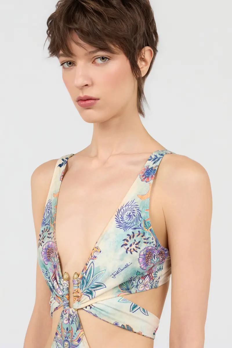 Roberto Cavalli Tropical Garden Print One-Piece Swimsuit | Thumbnail 4