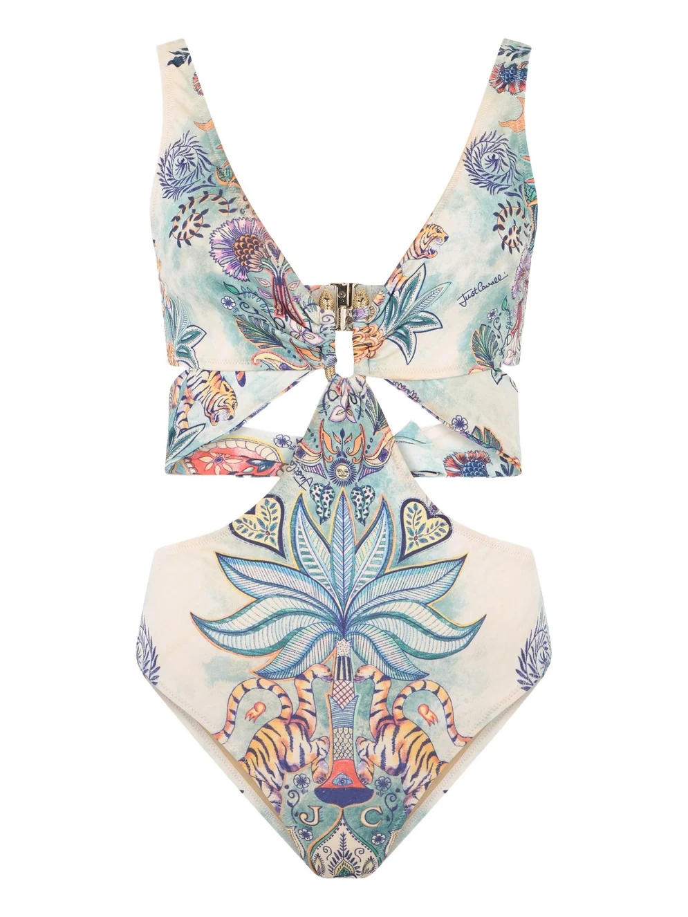 Roberto Cavalli Tropical Garden Print One-Piece Swimsuit
