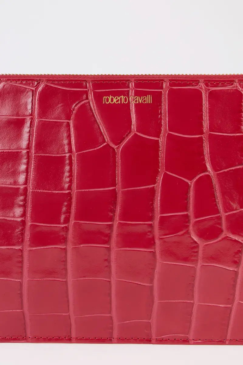 Roberto Cavalli Antique Rose Crocodile-Effect Clutch | Thumbnail 4 Roberto Cavalli Antique Rose Crocodile-Effect Clutch | Thumbnail 4
