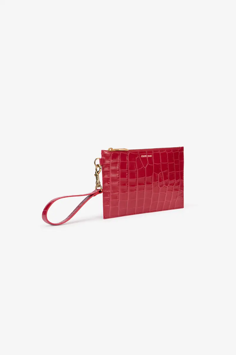 Roberto Cavalli Antique Rose Crocodile-Effect Clutch | Thumbnail 5 Roberto Cavalli Antique Rose Crocodile-Effect Clutch | Thumbnail 5