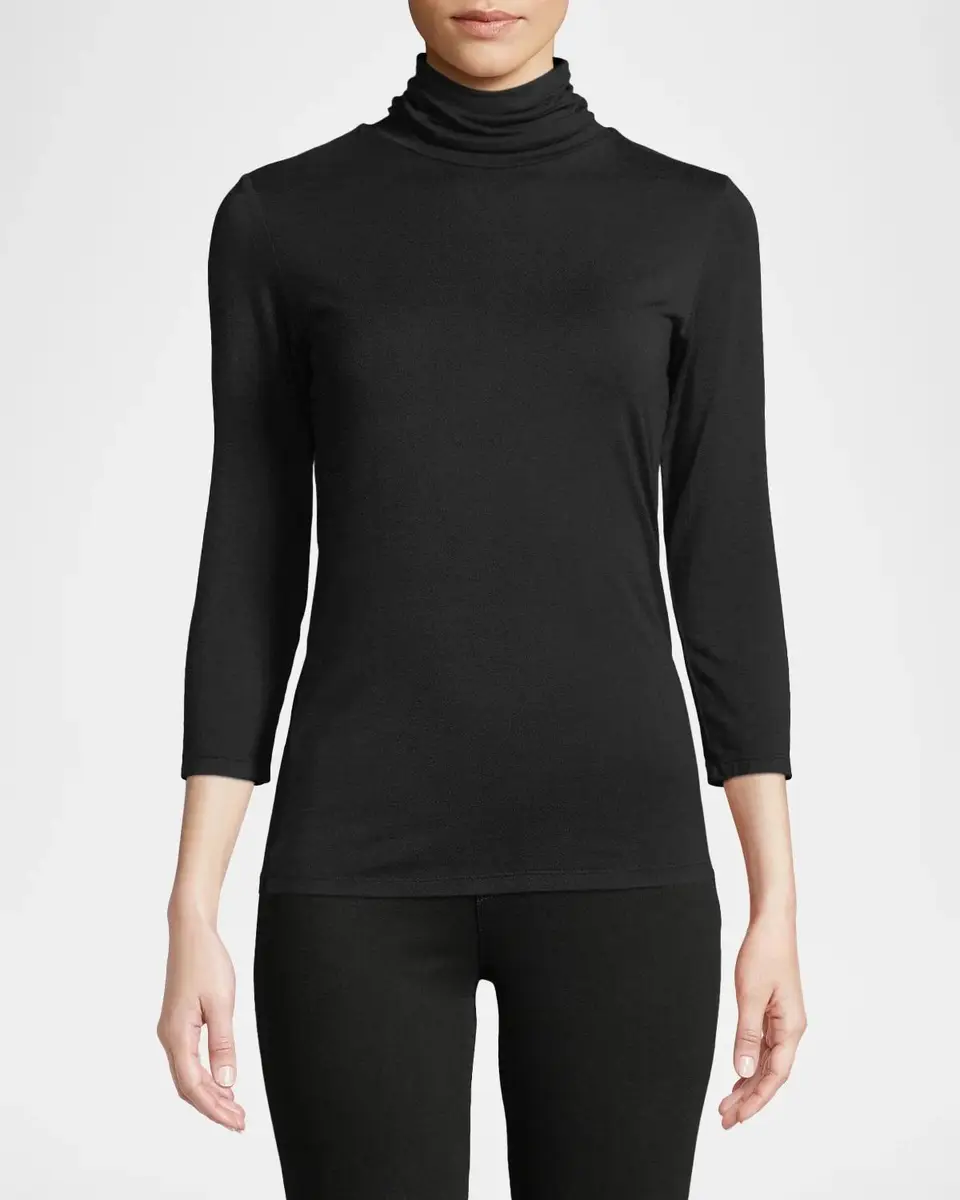 L'Agence Aja 3/4-Sleeve Turtleneck Top | Thumbnail 3