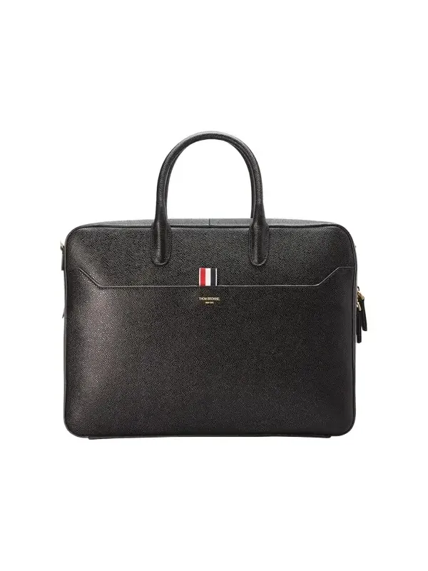 Thom Browne Men's Pebble Leather Business Briefcase Bag