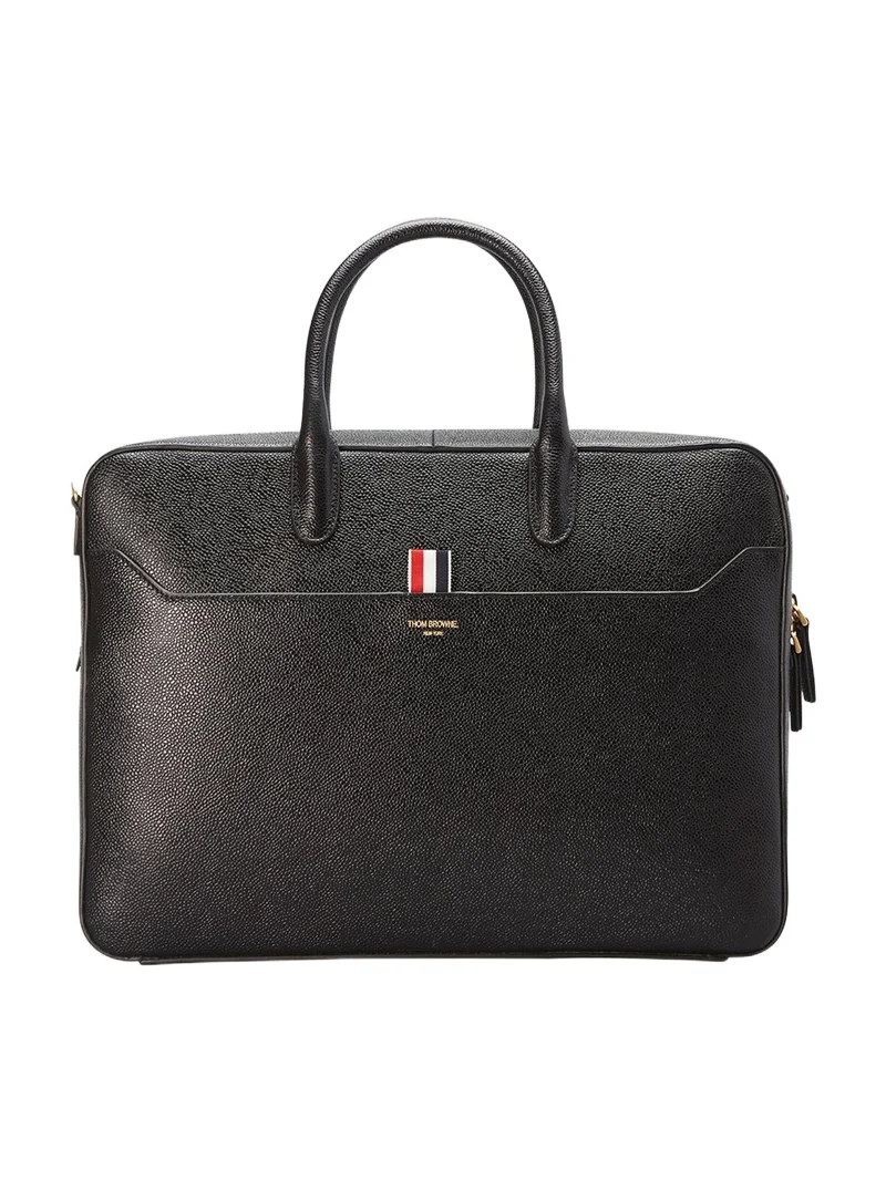 Thom Browne Men's Pebble Leather Business Briefcase Bag