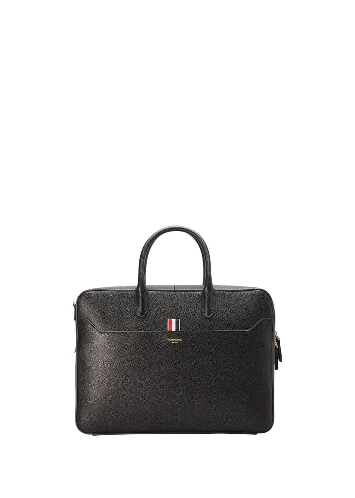 Thom Browne Men's Pebble Leather Business Briefcase Bag | Image 1 Thom Browne Men's Pebble Leather Business Briefcase Bag | Image 1