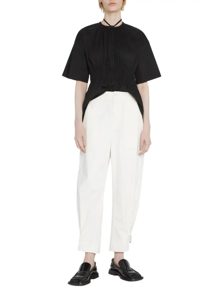 Proenza Schouler White Label Twill Cropped Tapered Pants | Image 1 Proenza Schouler White Label Twill Cropped Tapered Pants | Image 1
