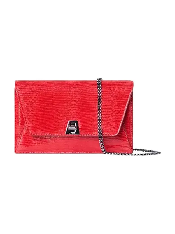 Akris Anouk Lizard-Print Clutch Bag w/ Chain