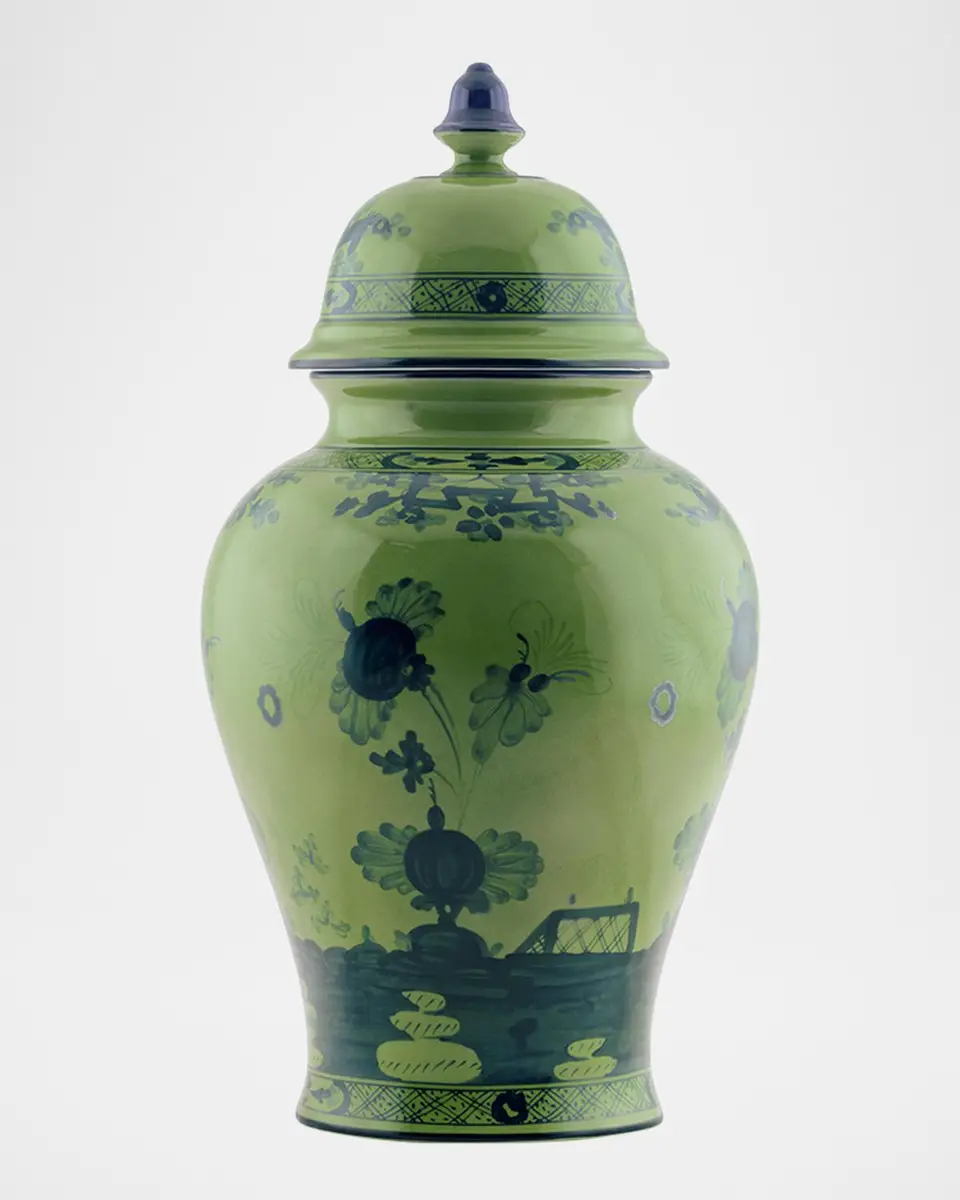 GINORI 1735 Oriente Italiano Potiche 15" Vase with Lid | Thumbnail 2 GINORI 1735 Oriente Italiano Potiche 15" Vase with Lid | Thumbnail 2