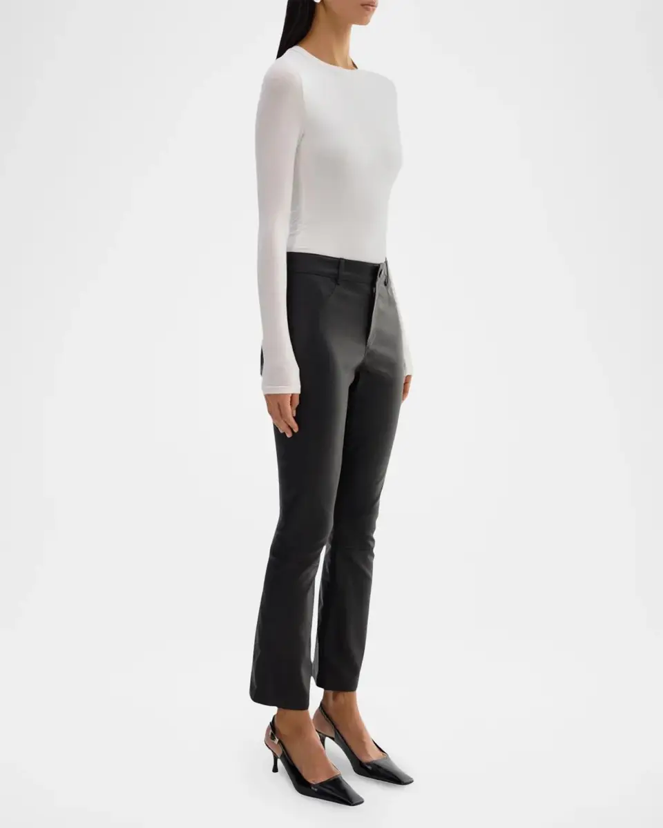 LAMARQUE Faris Leather Cropped Bootcut Pants | Thumbnail 2 LAMARQUE Faris Leather Cropped Bootcut Pants | Thumbnail 2