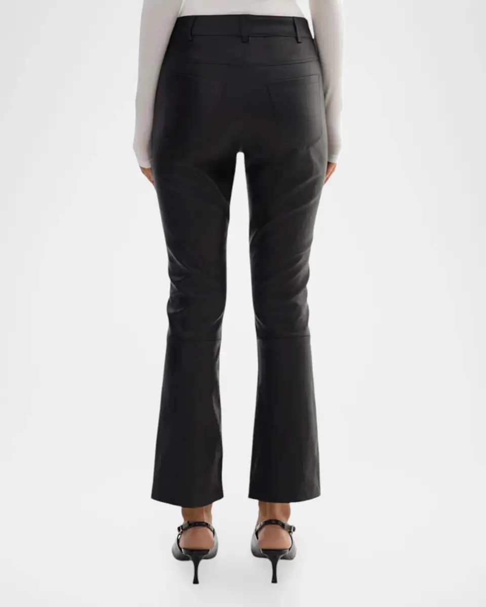 LAMARQUE Faris Leather Cropped Bootcut Pants | Thumbnail 3 LAMARQUE Faris Leather Cropped Bootcut Pants | Thumbnail 3