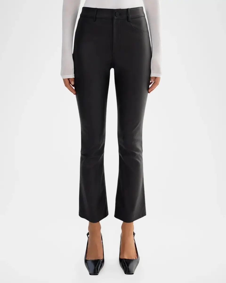 LAMARQUE Faris Leather Cropped Bootcut Pants | Thumbnail 4 LAMARQUE Faris Leather Cropped Bootcut Pants | Thumbnail 4