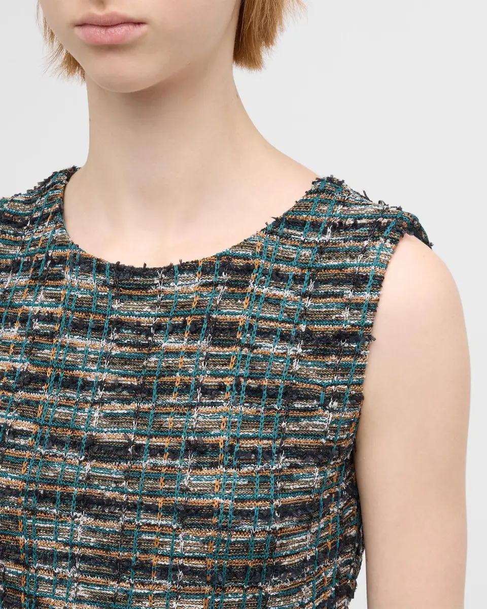 Misook Cropped Fringe-Trim Tweed Knit Tank | Thumbnail 5 Misook Cropped Fringe-Trim Tweed Knit Tank | Thumbnail 5