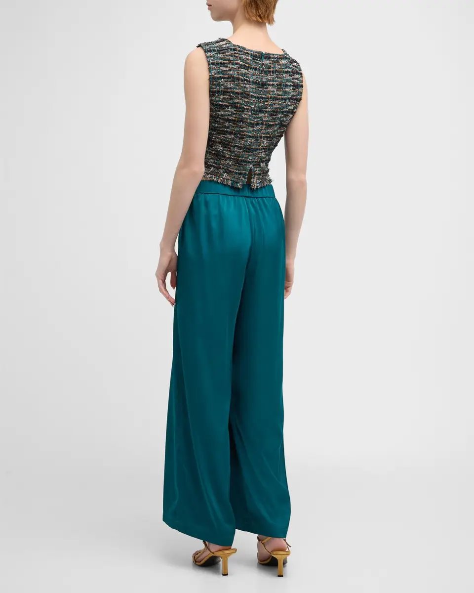 Misook Cropped Fringe-Trim Tweed Knit Tank | Thumbnail 6 Misook Cropped Fringe-Trim Tweed Knit Tank | Thumbnail 6