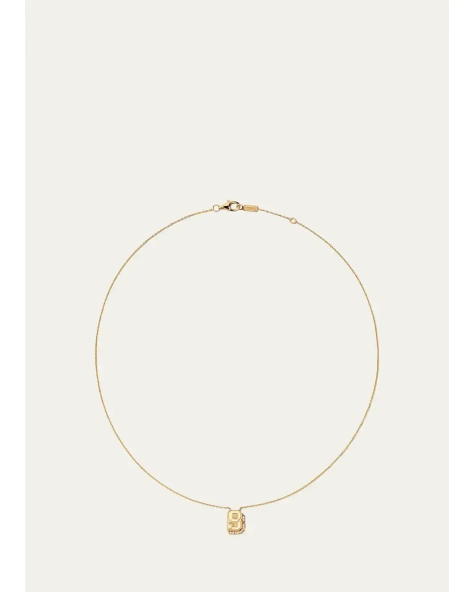 Boochier 18K Yellow Gold Diamond Mini Letter Necklace | Image 1 Boochier 18K Yellow Gold Diamond Mini Letter Necklace | Image 1