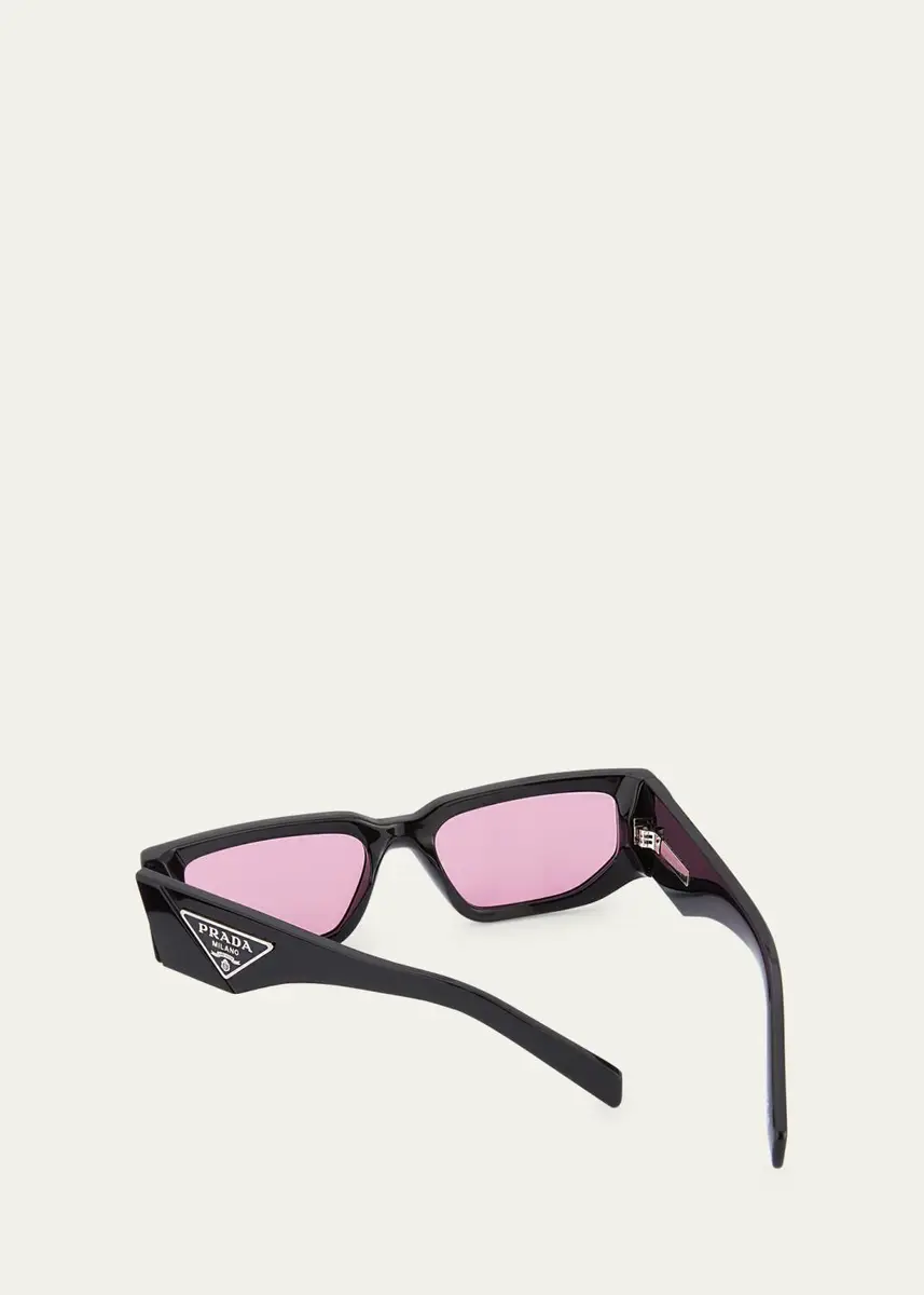 Prada Men's Triangle Logo Bicolor Rectangle Sunglasses | Thumbnail 2 Prada Men's Triangle Logo Bicolor Rectangle Sunglasses | Thumbnail 2