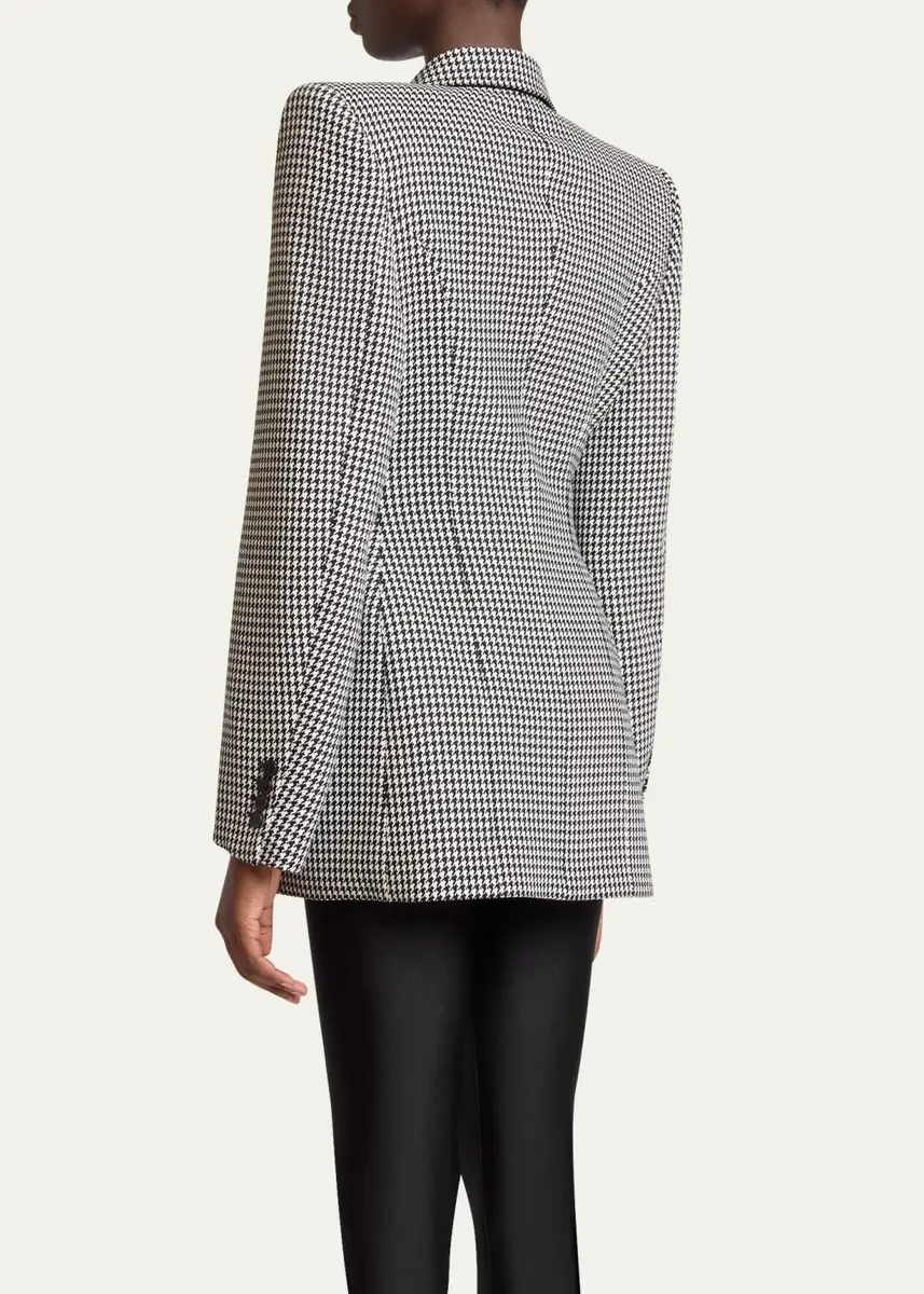 Balenciaga Hourglass Houndstooth Wool Jacket | Thumbnail 3 Balenciaga Hourglass Houndstooth Wool Jacket | Thumbnail 3