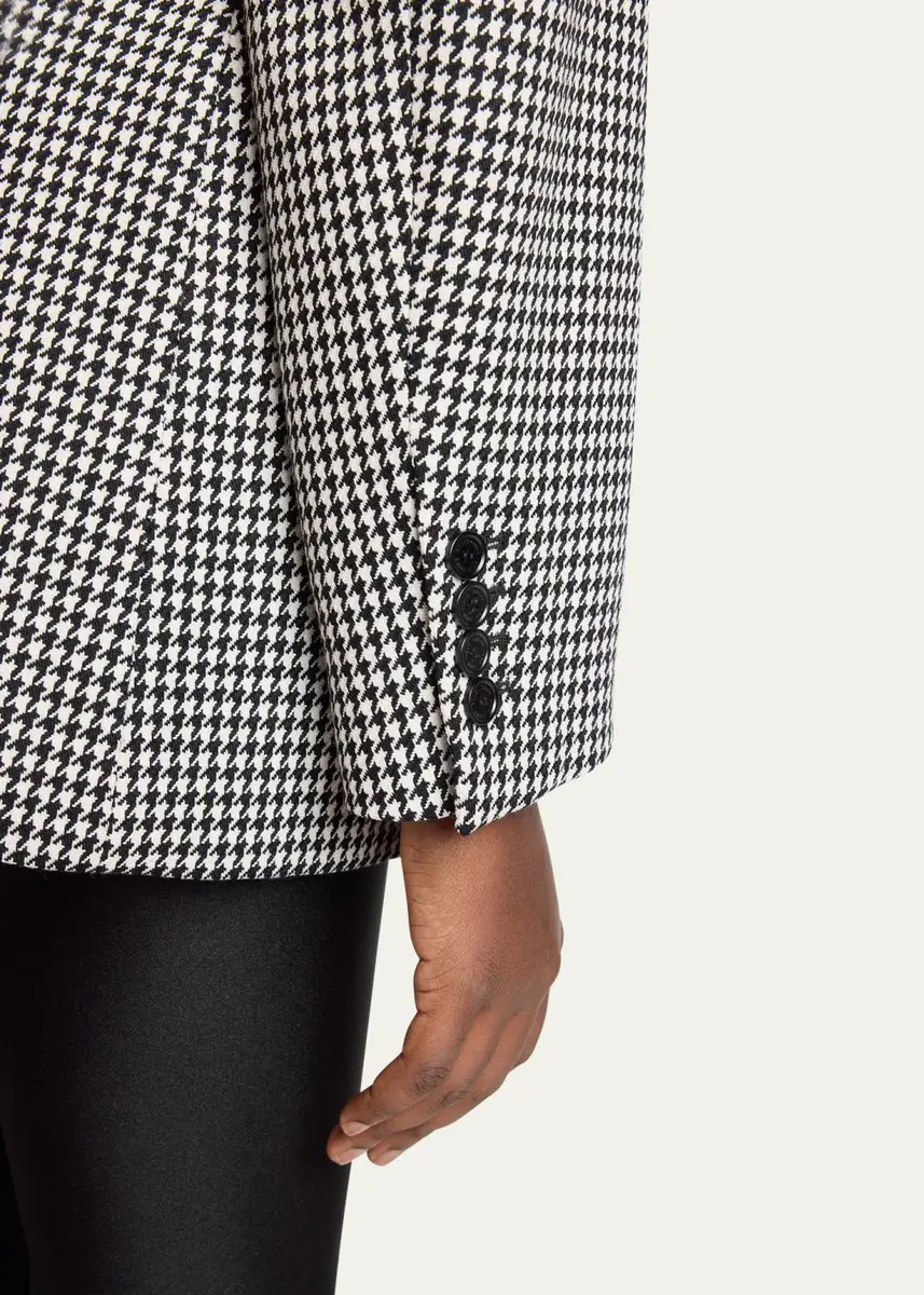 Balenciaga Hourglass Houndstooth Wool Jacket | Thumbnail 5 Balenciaga Hourglass Houndstooth Wool Jacket | Thumbnail 5