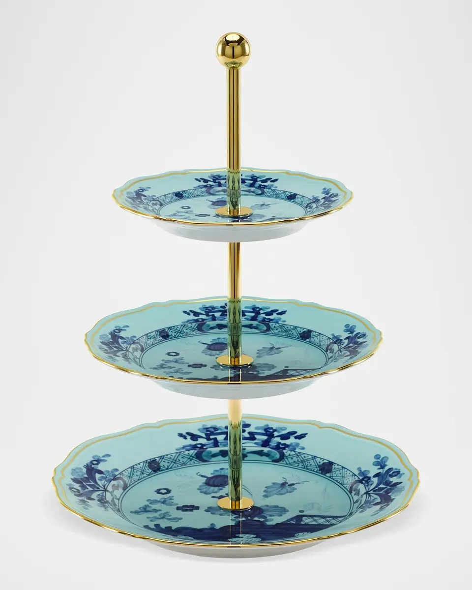 GINORI 1735 Oriente Italiano Iris 3-Tier Stand | Thumbnail 2 GINORI 1735 Oriente Italiano Iris 3-Tier Stand | Thumbnail 2
