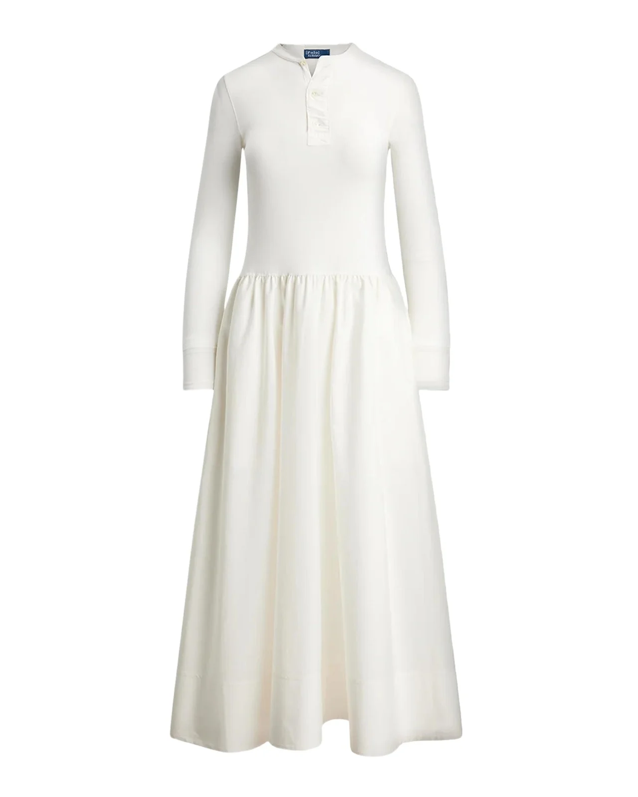 Cotton Henley Midi Dress