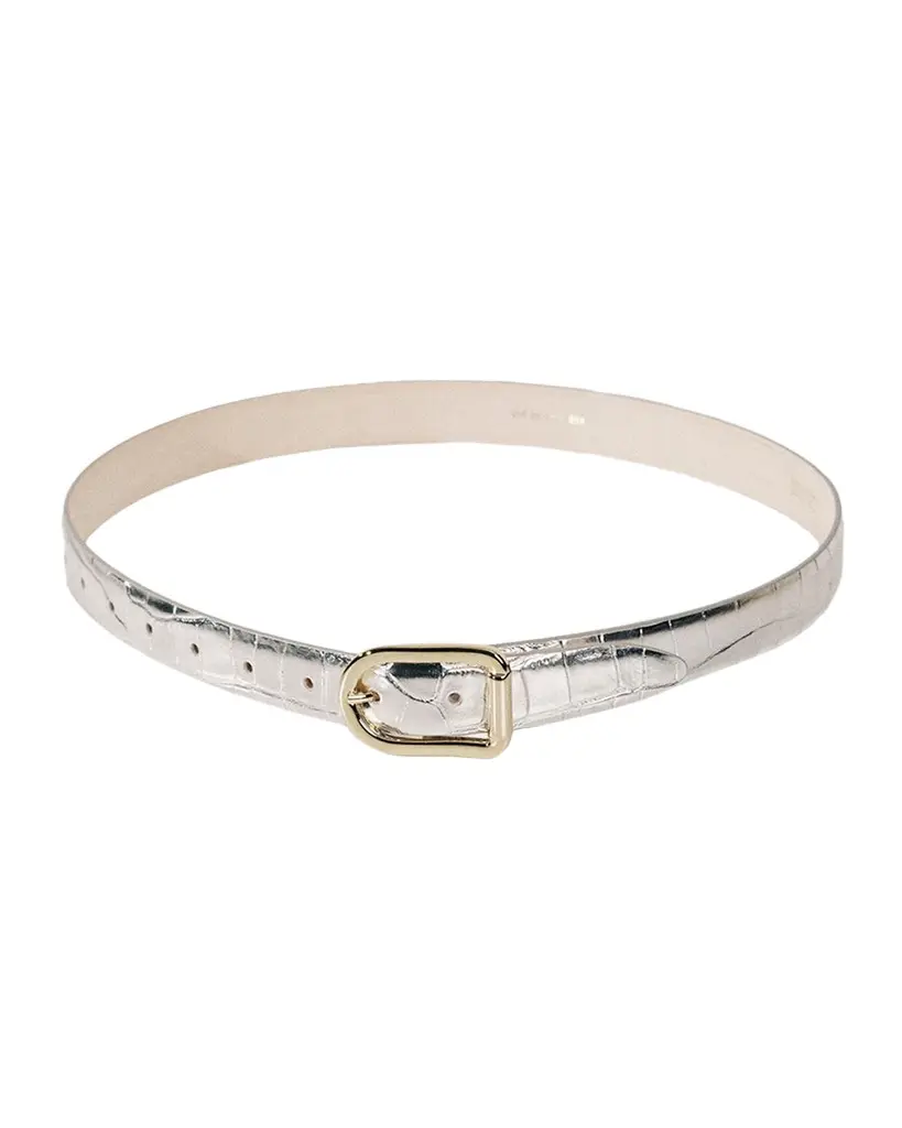 Déhanche Mija Mirror Croc-Embossed Leather Belt | Image 1 Déhanche Mija Mirror Croc-Embossed Leather Belt | Image 1