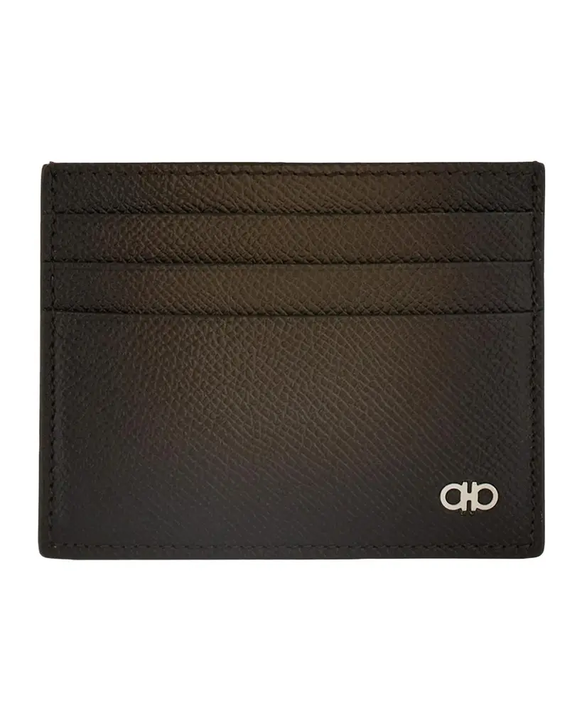 Ferragamo Men's Micro Gancio Leather Card Case | Image 1 Ferragamo Men's Micro Gancio Leather Card Case | Image 1