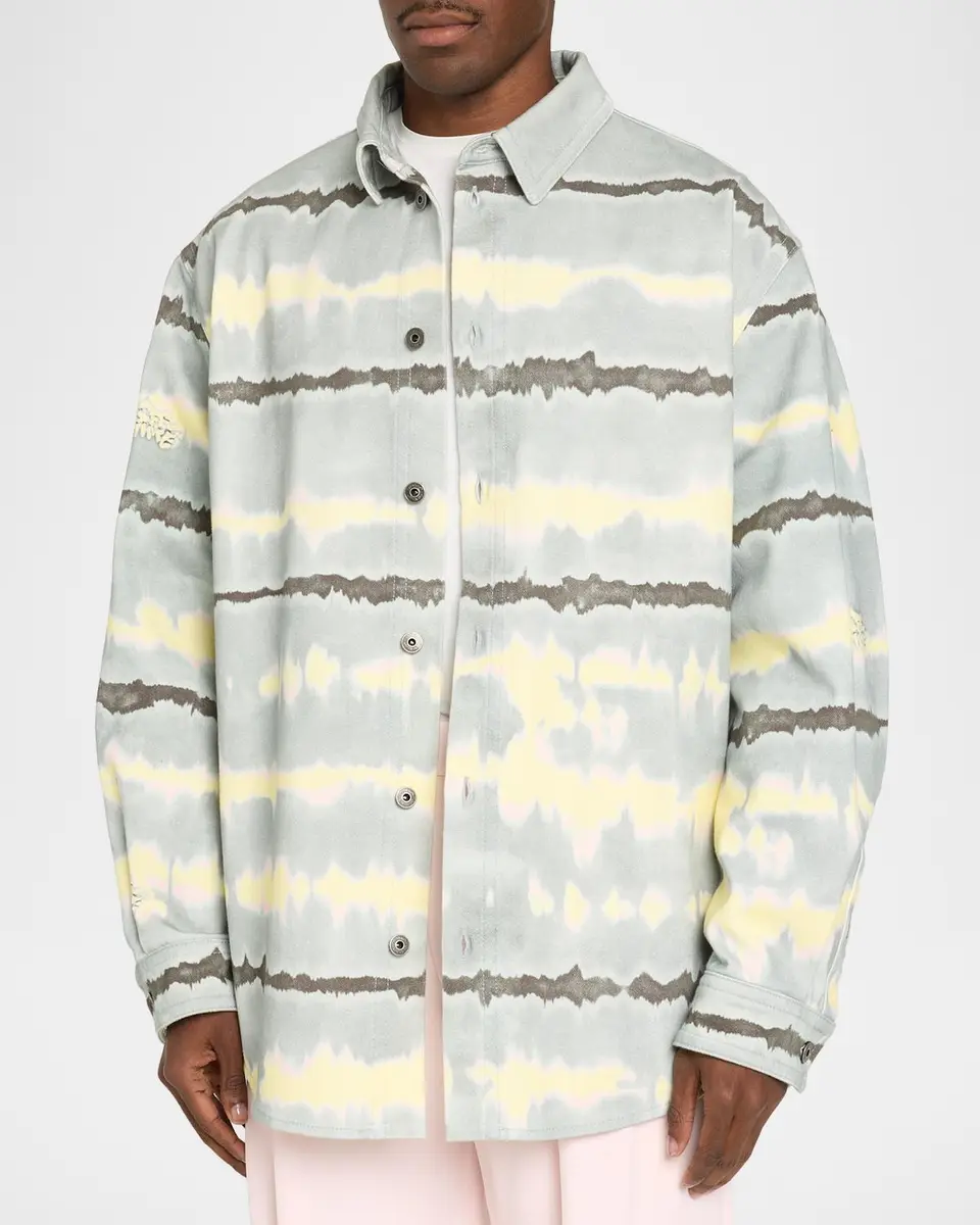 Off-White Men's Tie-Dye Drill Button-Down Shirt | Thumbnail 4 Off-White Men's Tie-Dye Drill Button-Down Shirt | Thumbnail 4