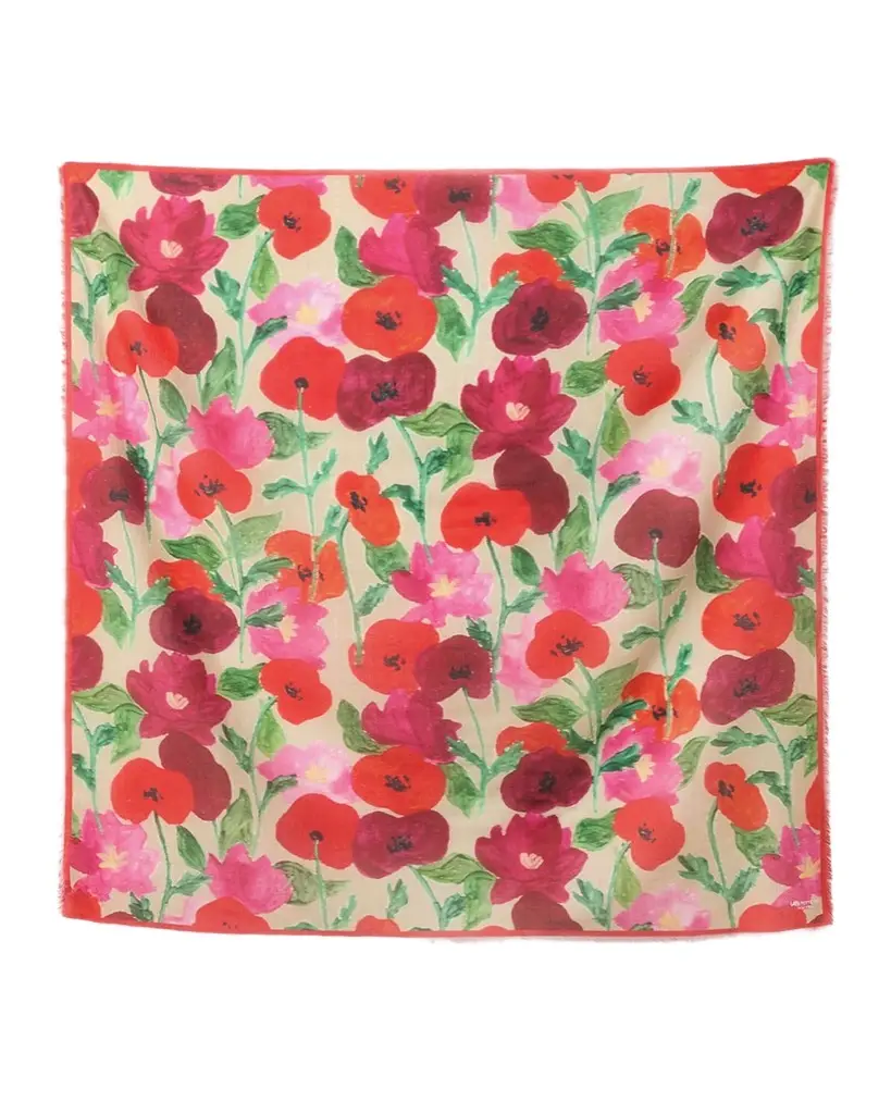 Lafayette 148 New York Floral-Print Voile Square Scarf | Image 1 Lafayette 148 New York Floral-Print Voile Square Scarf | Image 1