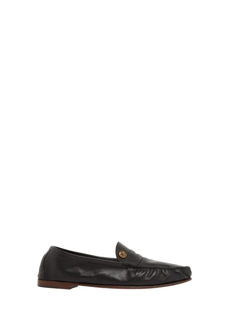 Versace Men's Medusa Leather Moc-Toe Loafers | Image 1 Versace Men's Medusa Leather Moc-Toe Loafers | Image 1