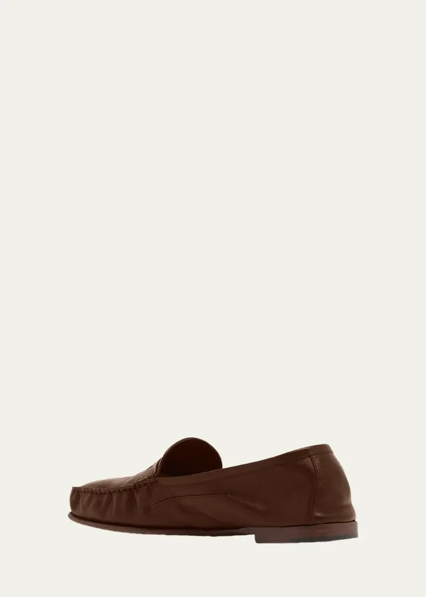 Versace Men's Medusa Leather Moc-Toe Loafers | Thumbnail 4