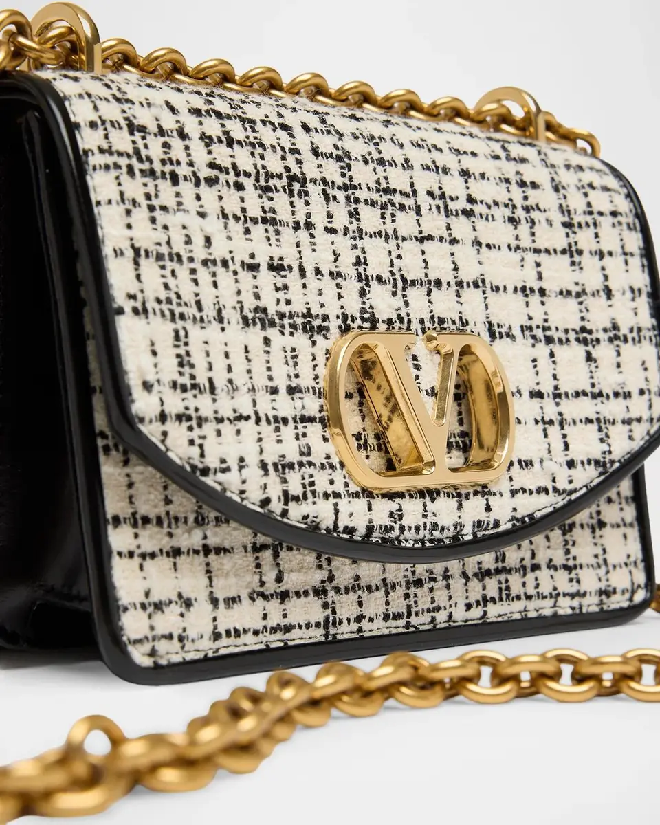 Valentino Garavani Vain Small Tweed VLogo Shoulder Bag | Thumbnail 6 Valentino Garavani Vain Small Tweed VLogo Shoulder Bag | Thumbnail 6