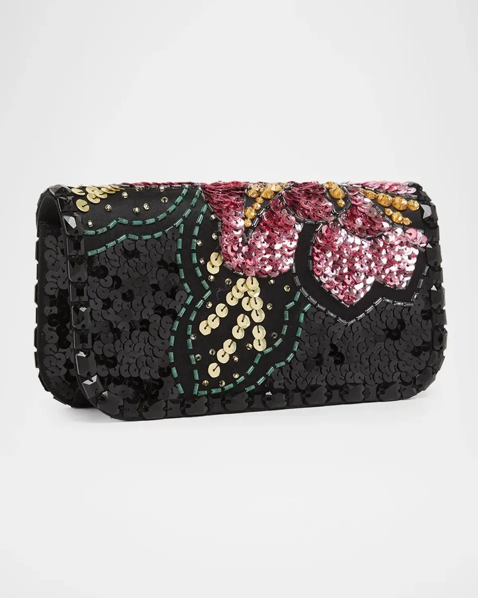 Valentino Garavani Loco Small Floral Sequin VLogo Shoulder Bag | Thumbnail 3